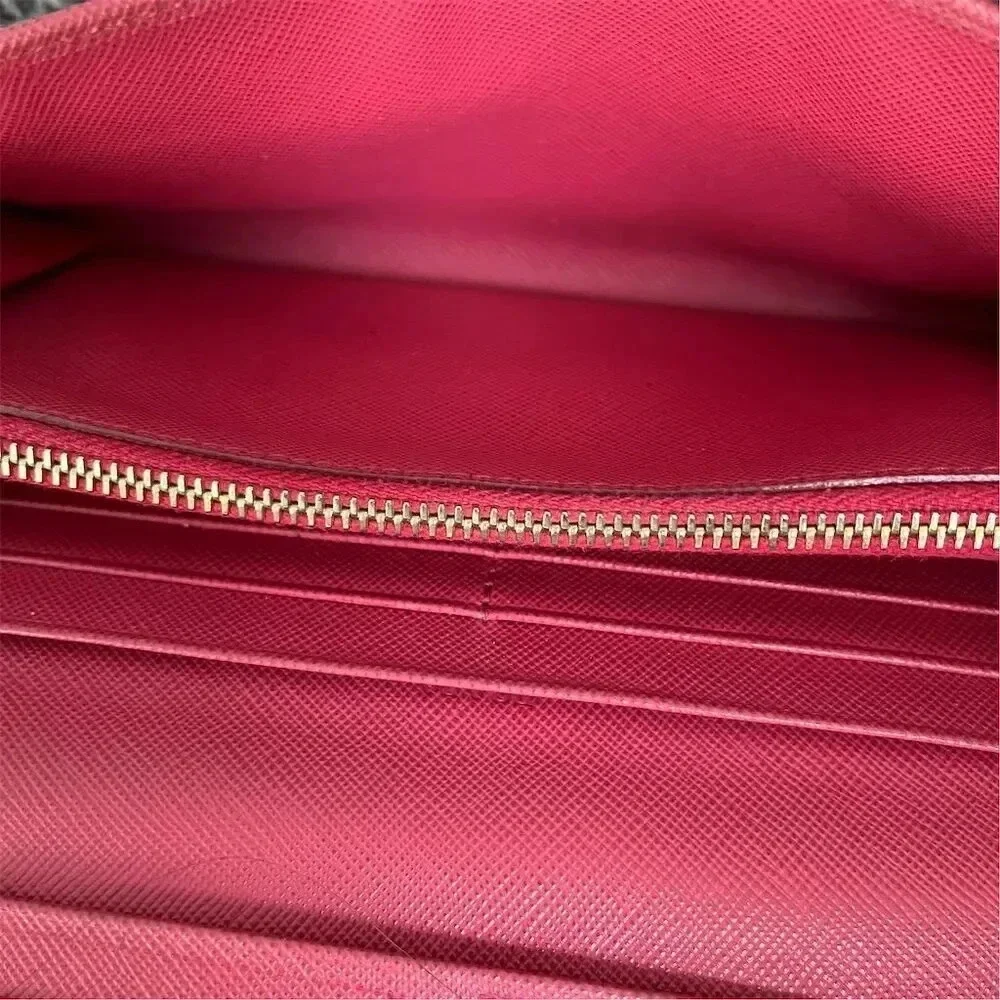 Prada Women's Pink Saffiano Leather Bow Wallet - Picture 6 of 7